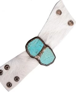 Jamie Dietrich Designs Turquoise Cuff - Black Leather Double Bracelets/Cuffs