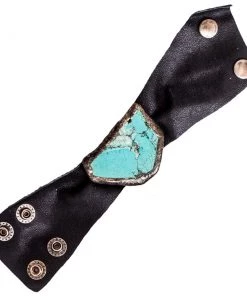Jamie Dietrich Designs Turquoise Cuff - Black Leather Single