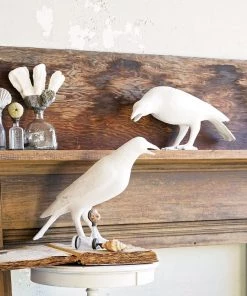 Jamie Dietrich Designs HOME DÉCOR White Resin Crows - Set Of 3