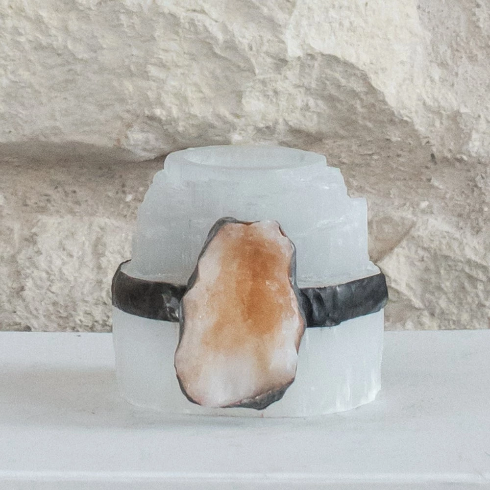 Jamie Dietrich Designs Selenite Tea Light Holder DECORATIVE ACCENTS 8 Jamie Dietrich Designs Selenite Tea Light Holder DECORATIVE ACCENTS