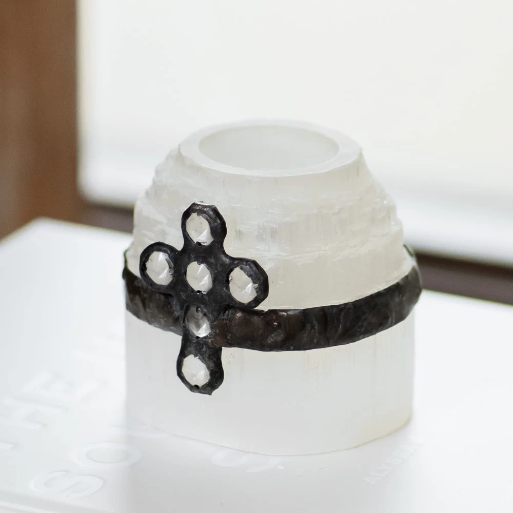 Jamie Dietrich Designs Selenite Tea Light Holder DECORATIVE ACCENTS 5 Jamie Dietrich Designs Selenite Tea Light Holder DECORATIVE ACCENTS