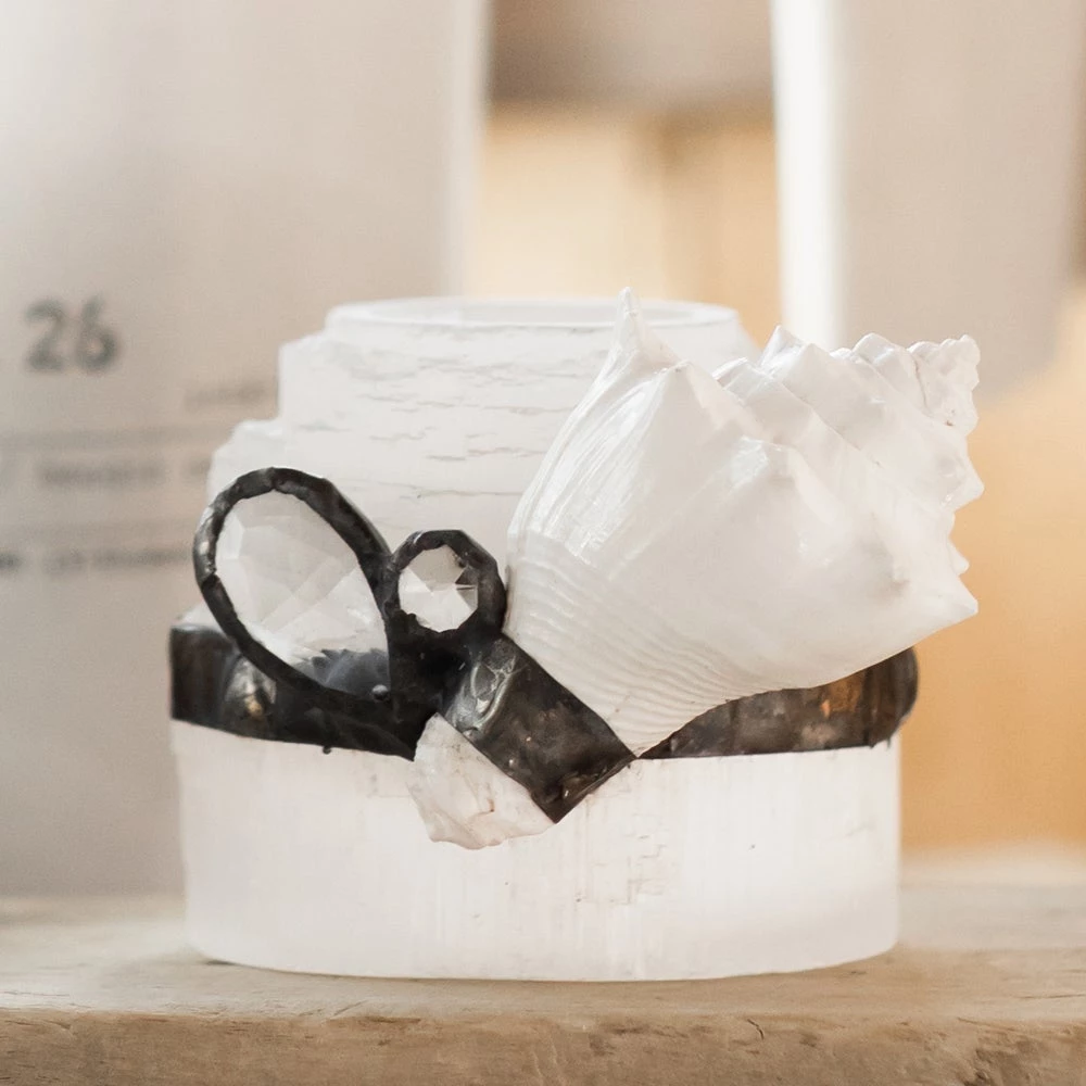 Jamie Dietrich Designs Selenite Tea Light Holder DECORATIVE ACCENTS 3 Jamie Dietrich Designs Selenite Tea Light Holder DECORATIVE ACCENTS