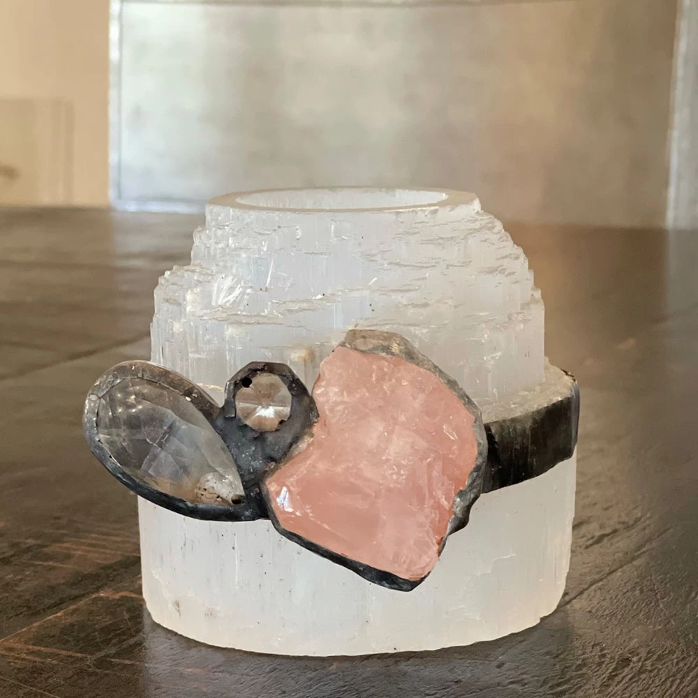 Jamie Dietrich Designs Selenite Tea Light Holder DECORATIVE ACCENTS 11 Jamie Dietrich Designs Selenite Tea Light Holder DECORATIVE ACCENTS