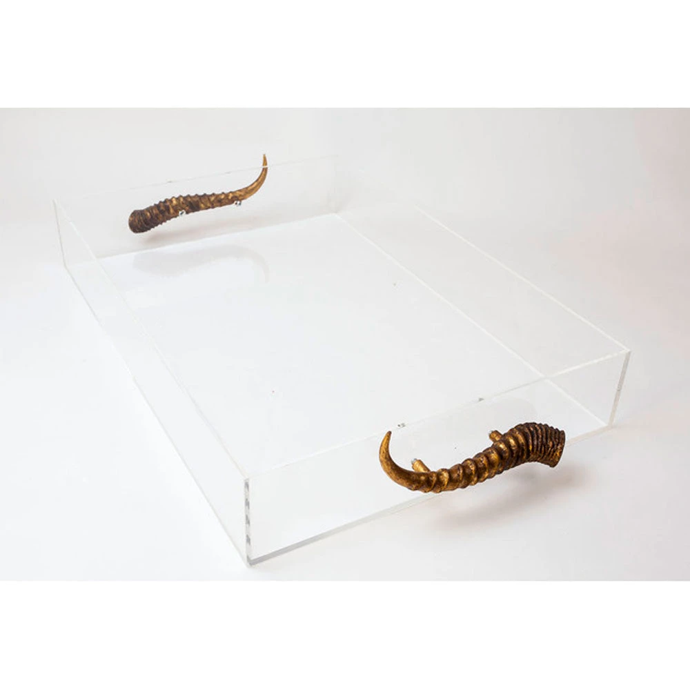 Jamie Dietrich Designs Acrylic Tray With Horn Handles 1 Jamie Dietrich Designs Acrylic Tray With Horn Handles