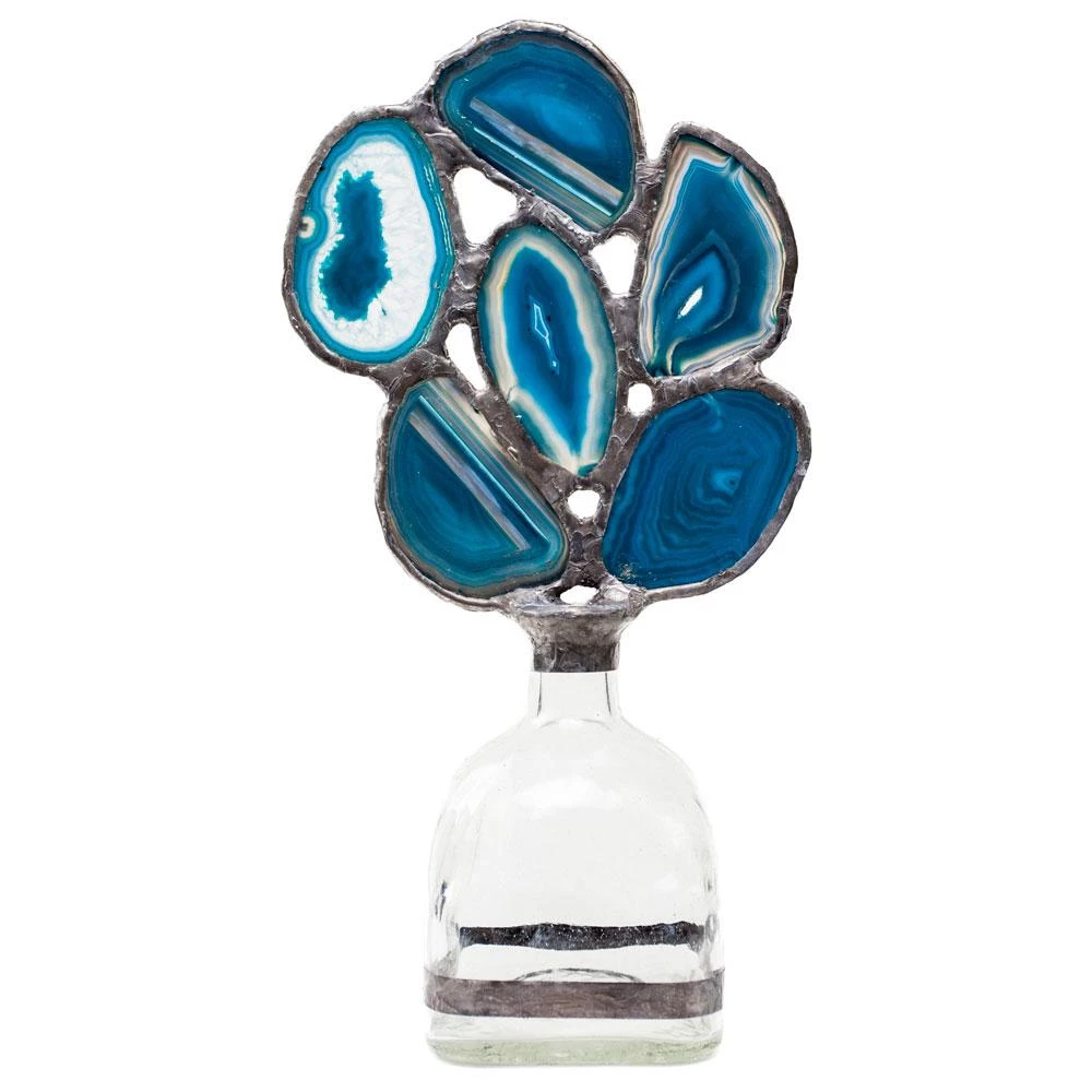 Jamie Dietrich Designs Blue Agate Cluster Bottle HOME DÉCOR 1 Jamie Dietrich Designs Blue Agate Cluster Bottle HOME DÉCOR