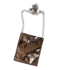 Jamie Dietrich Designs Coco Metallic Bronze Leather - Crystal Flower