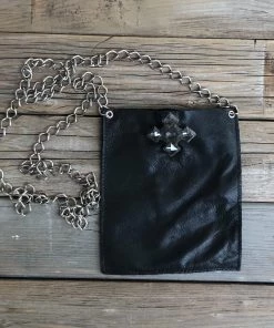 Jamie Dietrich Designs Coco Black Leather Chain Bag - Crystal Cross