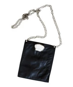 Jamie Dietrich Designs Coco Black Leather Chain Bag - White Stone Bags