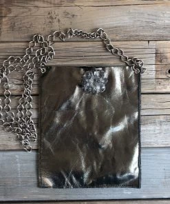 Jamie Dietrich Designs Coco Metallic Bronze Leather - Crystal Flower