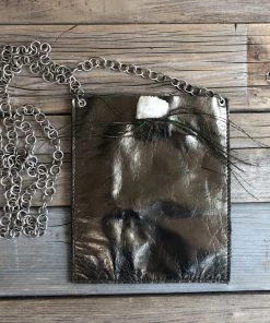 Jamie Dietrich Designs Coco Metallic Bronze Leather- Peacock Feather