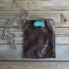 Jamie Dietrich Designs Coco Brown Leather Chain Bag - Turquoise