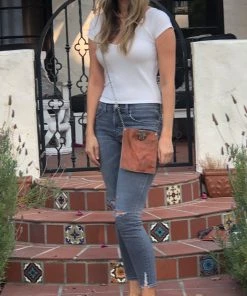 Jamie Dietrich Designs Sale Coco Milk Chocolate Leather - Crystal Flower