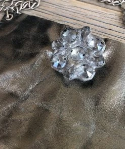 Jamie Dietrich Designs Coco Metallic Bronze Leather - Crystal Flower