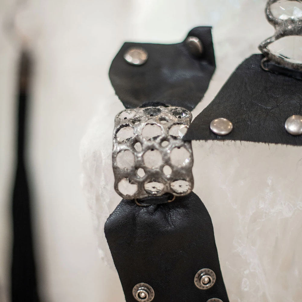 Jamie Dietrich Designs Bracelets/Cuffs 12 Crystal Leather Cuff - Bronze 3 Jamie Dietrich Designs Bracelets/Cuffs 12 Crystal Leather Cuff - Bronze