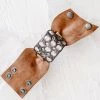Jamie Dietrich Designs Bracelets/Cuffs 12 Crystal Leather Cuff - Caramel