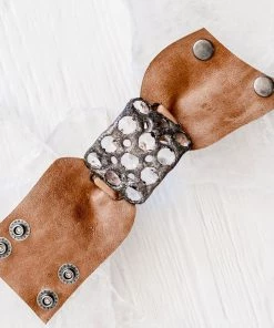 Jamie Dietrich Designs 12 Crystal Leather Cuff - Black