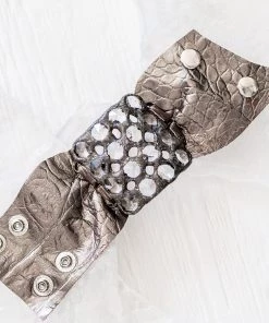 Jamie Dietrich Designs 20 Crystal Leather Cuff - Bronze