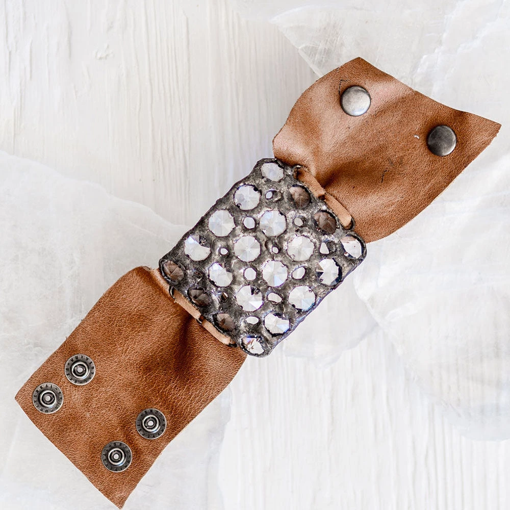 Jamie Dietrich Designs 20 Crystal Leather Cuff - Bronze 3 Jamie Dietrich Designs 20 Crystal Leather Cuff - Bronze