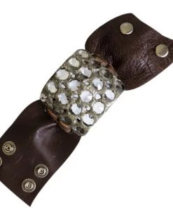 Jamie Dietrich Designs 20 Crystal Leather Cuff - Chocolate