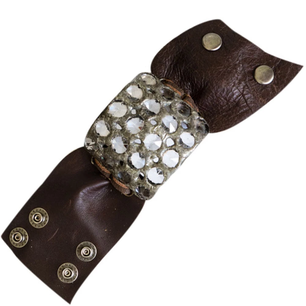 Jamie Dietrich Designs 20 Crystal Leather Cuff - Bronze 4 Jamie Dietrich Designs 20 Crystal Leather Cuff - Bronze