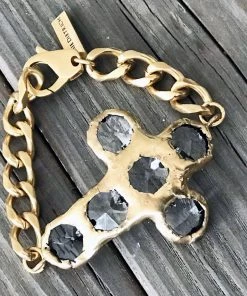 Jamie Dietrich Designs Jewelry Reese 18 Karat Gold Crystal Cuff/Bracelet