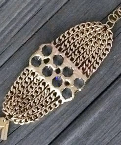 Jamie Dietrich Designs Simone 18 Karat Gold Crystal Cuff/Bracelet Jewelry