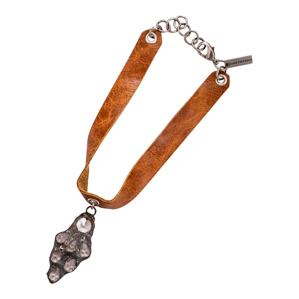 Jamie Dietrich Designs Diamond Head Crystal Choker - Caramel 1 Jamie Dietrich Designs Diamond Head Crystal Choker - Caramel