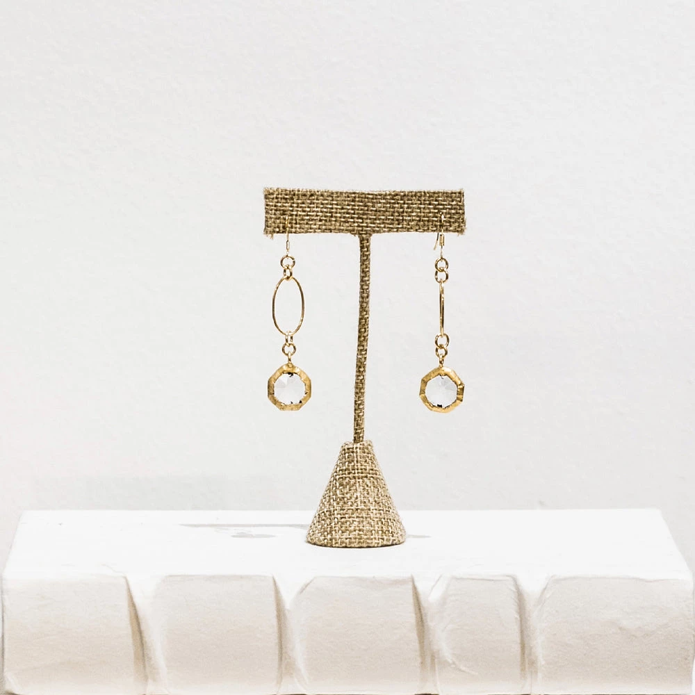 Jamie Dietrich Designs Presley 18 Karat Gold Crystal Earrings 1 Jamie Dietrich Designs Presley 18 Karat Gold Crystal Earrings