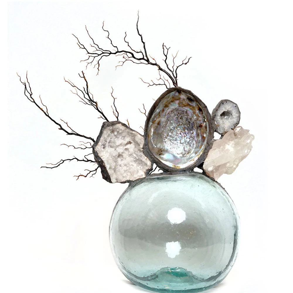 Jamie Dietrich Designs Abalone Geode Seafan Float (Large) Glass Floats 1 Jamie Dietrich Designs Abalone Geode Seafan Float (Large) Glass Floats