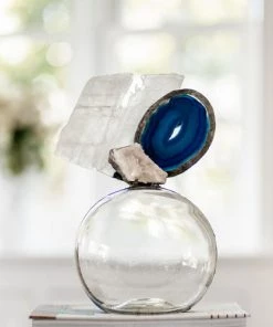 Jamie Dietrich Designs Glass Floats Blue Agate Selenite S Geode Float (Medium)