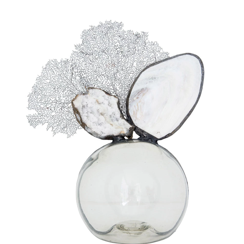 Jamie Dietrich Designs Clam Geode Seafan Float - (Medium) Glass Floats 1 Jamie Dietrich Designs Clam Geode Seafan Float - (Medium) Glass Floats