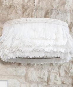 Jamie Dietrich Designs White Feather Pendant HOME DÉCOR
