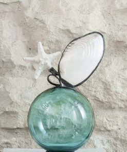Jamie Dietrich Designs Clam Star Crystal Teal Float (Medium) Glass Floats
