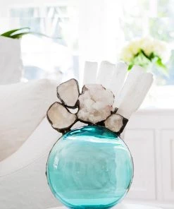 Jamie Dietrich Designs Geode Selenite Teal Float (Medium) Glass Floats