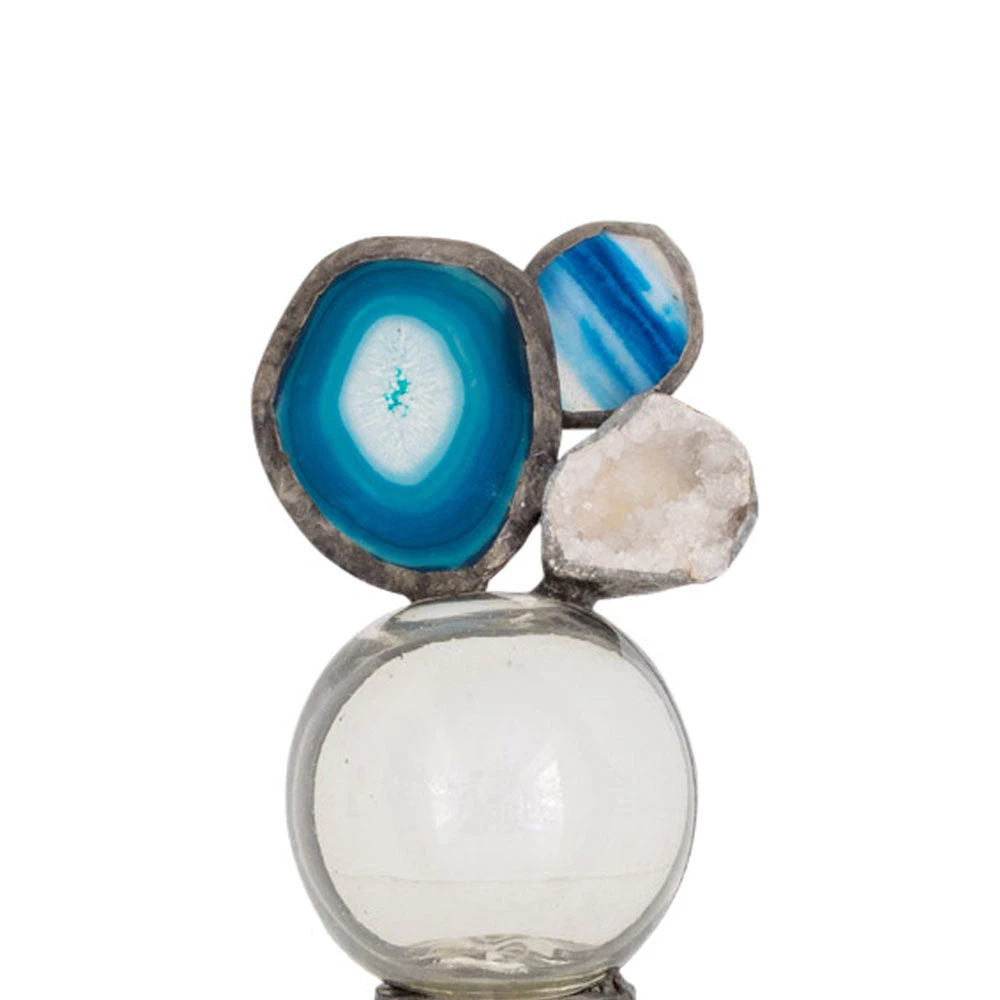 Jamie Dietrich Designs Blue Agate Double Float (Small) Glass Floats 1 Jamie Dietrich Designs Blue Agate Double Float (Small) Glass Floats