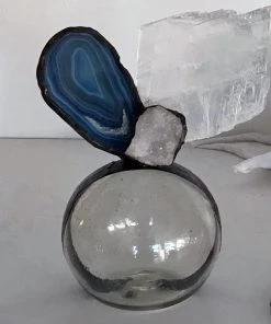 Jamie Dietrich Designs Blue Agate Selenite S Float (Small) Glass Floats