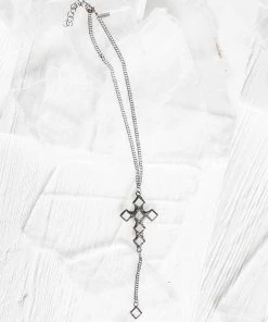 Jamie Dietrich Designs Brio Cross Crystal Necklace - Round Cross