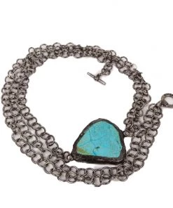 Jamie Dietrich Designs HOME DÉCOR Celine Turquoise Side Pendant Necklace
