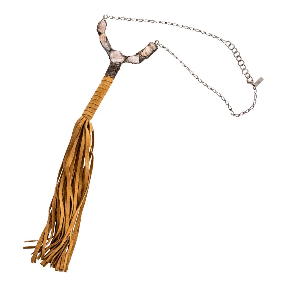Jamie Dietrich Designs Geode Tassel Necklace - Chocolate 2 Jamie Dietrich Designs Geode Tassel Necklace - Chocolate