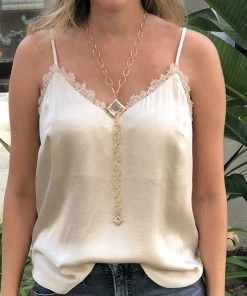 Jamie Dietrich Designs Addison 18 Karat Gold Crystal Necklace Jewelry