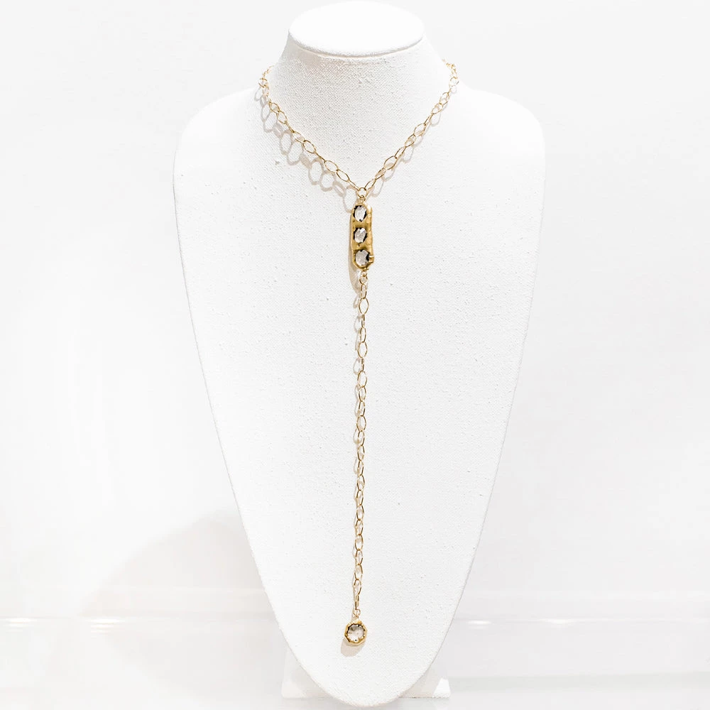 Jamie Dietrich Designs Jewelry Blaire 18 Karat Gold Crystal Necklace 1 Jamie Dietrich Designs Jewelry Blaire 18 Karat Gold Crystal Necklace
