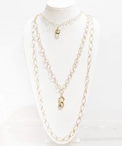 Jamie Dietrich Designs Cecily 18 Karat Gold Triple Chain Necklace Jewelry