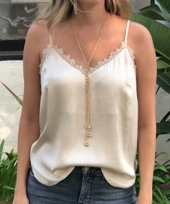 Jamie Dietrich Designs Claire 18 Karat Gold Crystal Drop Necklace