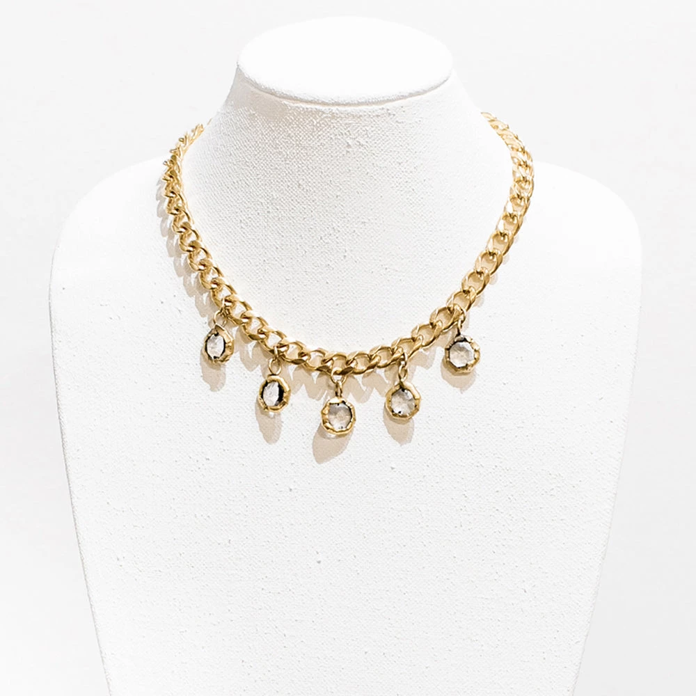 Jamie Dietrich Designs Marley 18 Karat Gold Crystal Necklace 1 Jamie Dietrich Designs Marley 18 Karat Gold Crystal Necklace