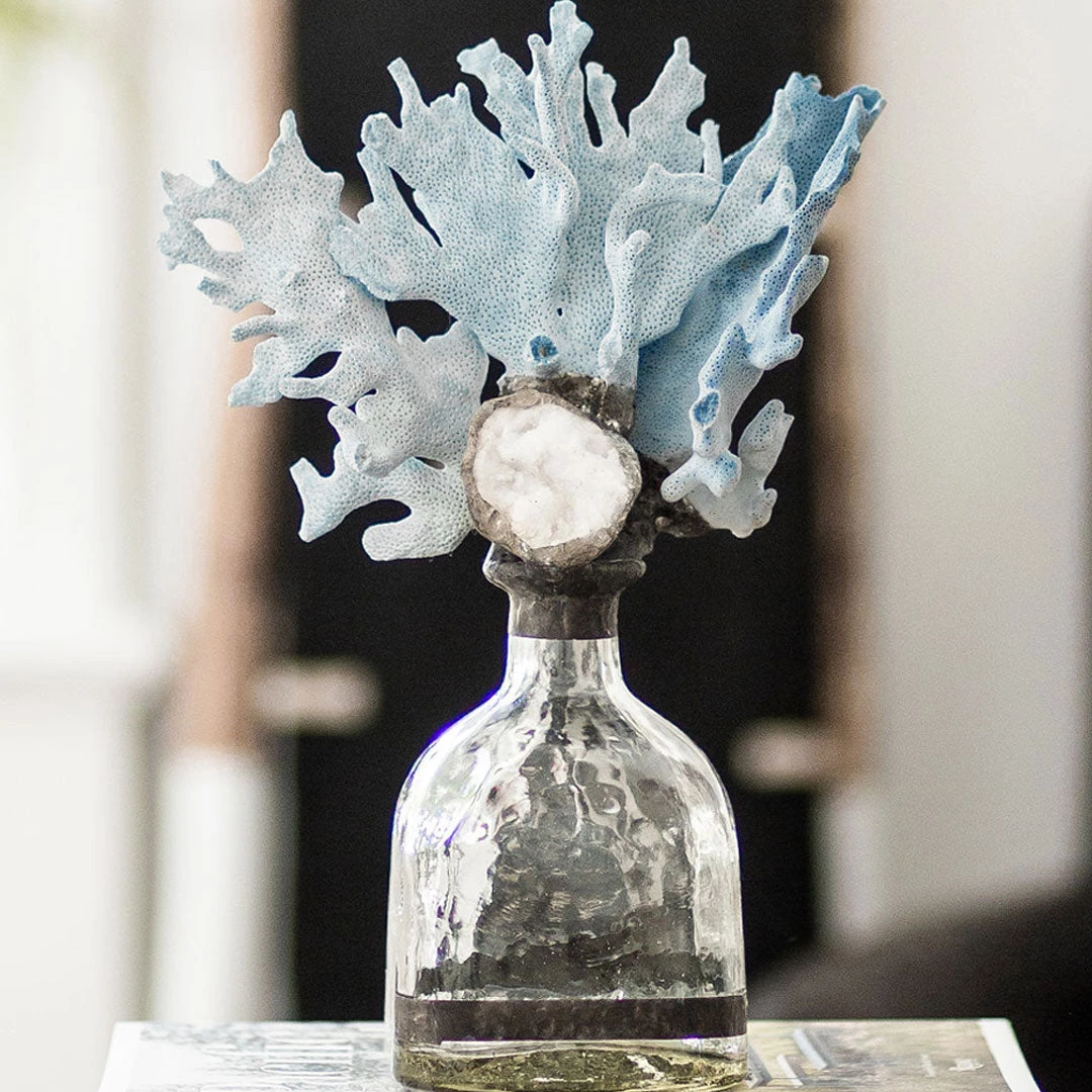 Jamie Dietrich Designs Blue Coral Geode Bottle HOME DÉCOR 1 Jamie Dietrich Designs Blue Coral Geode Bottle HOME DÉCOR