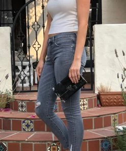 Jamie Dietrich Designs Bags Farah Black Hide Wallet/Clutch