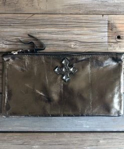Jamie Dietrich Designs Bags Zelle Metallic Bronze Leather Wallet/Clutch