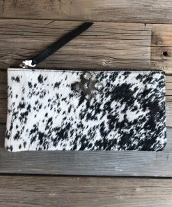 Jamie Dietrich Designs Zelle Salt And Pepper Hide Wallet/Clutch Bags
